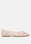 London Rag Lysander Sequin Embellished Sheer Ballet Flats In Pink