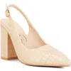 London Rag Macha Croctexture Sling Back Heels In Nude