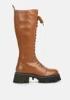 London Rag Mad Mood Chunky Lace-up Ankle Boot In Brown