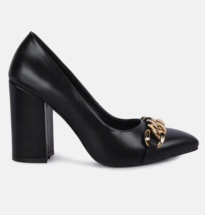 London Rag Majesty Block Heel Pumps In Black