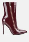 London Rag Mania High Heeled Ankle Boots In Red