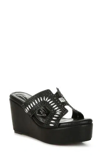 London Rag Mariner Platform Wedge Sandal In Black