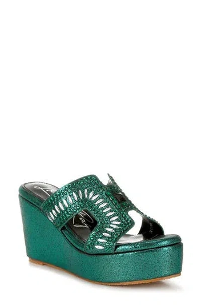 London Rag Mariner Platform Wedge Sandal In Green