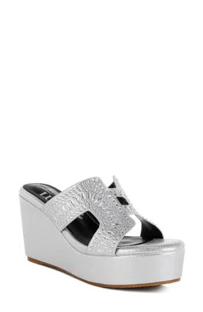 London Rag Mariner Platform Wedge Sandal In Silver