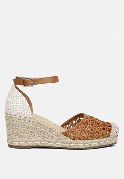 London Rag Mason Pin Buckle Wedge Heel Espradilles In Multi