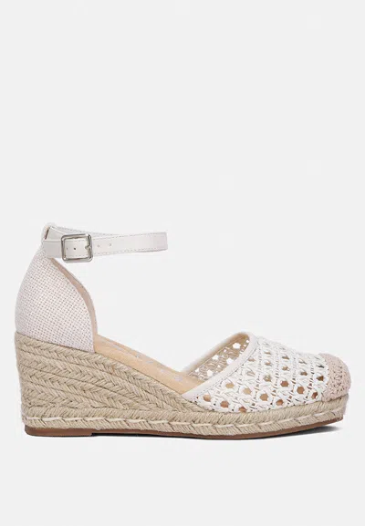 London Rag Mason Pin Buckle Wedge Heel Espradilles In White