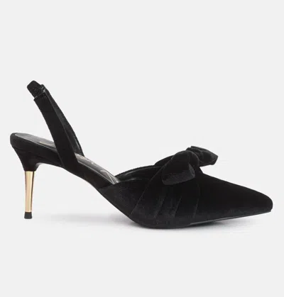 LONDON RAG MAYFAIR VELVET HIGH HEEL MULE SANDALS