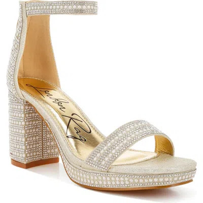 London Rag Mejuri Faux Pearl Embellished Platform Sandal In Gold