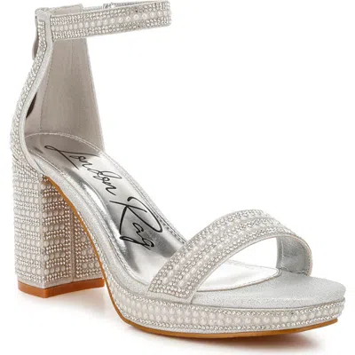 London Rag Mejuri Faux Pearl Embellished Platform Sandal In Silver