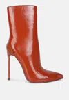 London Rag Mercury Stiletto Ankle Boots In Orange
