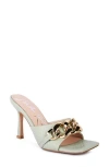 London Rag Mermaid Quilted Metal Chain Heeled Sandals In Mint
