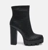 London Rag Moleski Textured Block Heeled Boots In Black