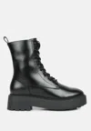 London Rag Molsh Faux Leather Ankle Biker Boots In Black