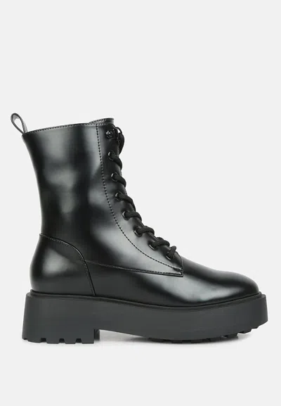 London Rag Molsh Faux Leather Ankle Biker Boots In Black