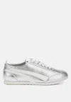London Rag Montek Metallic Lace-up Sneakers In Silver