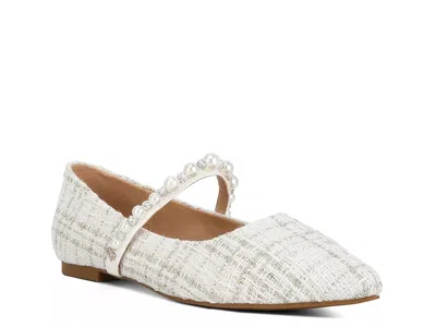 London Rag Mowie Mary Jane Flat In White