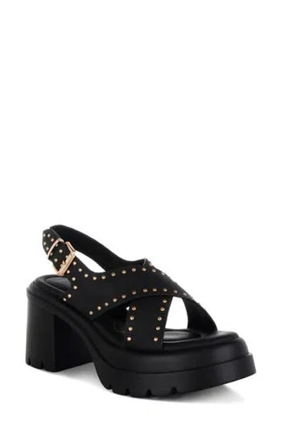London Rag Nambo Lug Sole Sandal In Black
