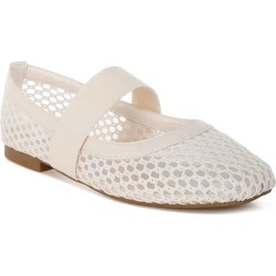 London Rag Nayela Mesh Mary Jane Flat In Sand