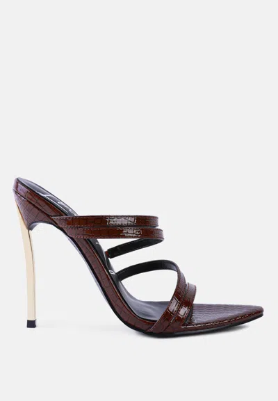 London Rag New Affair Croc Metal High Heeled Sandals In Multi