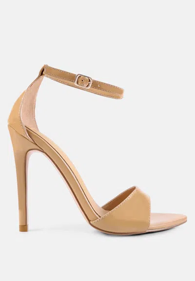 London Rag New Flame Ankle Strap High Heeled Sandals In Beige