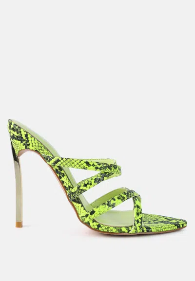 London Rag Nightclub Ready Strappy Stiletto Heel Sandals In Green