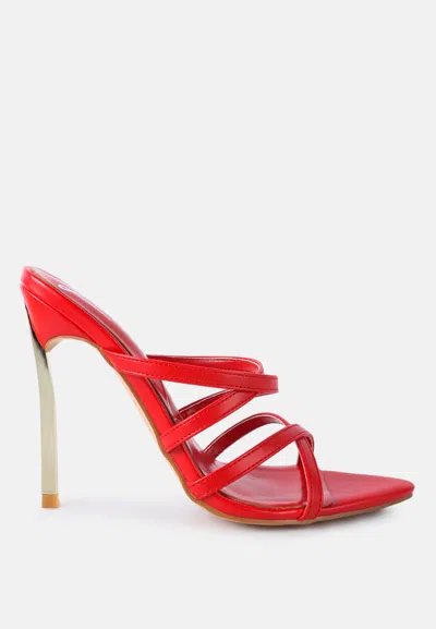London Rag Nightclub High Heeled Neon Animal Sandals In Orange
