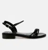 London Rag Nobbity Rhinestone Pearl Detail Flat Sandals In Black