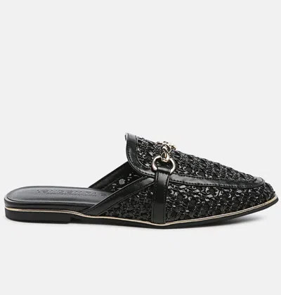 London Rag Walkout Studded Flat Mules In Black