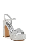 London Rag Ortage Rhinestone Platform Sandal In Silver