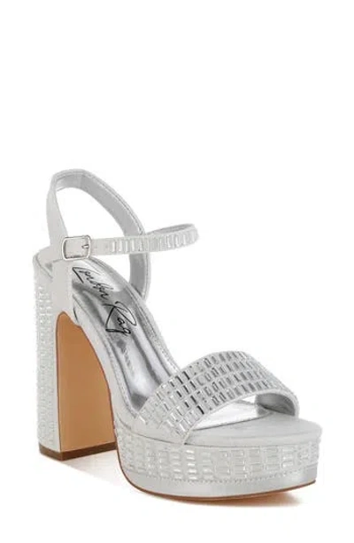 London Rag Ortage Rhinestone Platform Sandal In Silver
