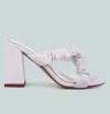 London Rag Page 3 Scrunchie Strap Block Sandals In White