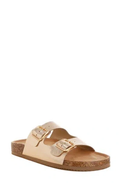 London Rag Parla Double Strap Slide Sandal In Neutral