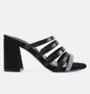 London Rag Peaches Multi Strap Diamante Detail Sandals In Black