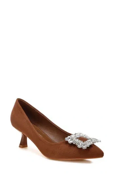 London Rag Peyton Pointed Toe Pump In Brown