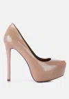 London Rag Pismis Patent Pu High Heeled Stiletto Sandal In Beige