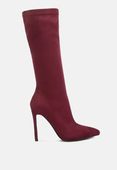 London Rag Playdate High Heeled Calf Boots In Red
