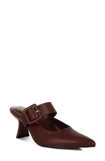 London Rag Pointed Toe Mule In Burgundy