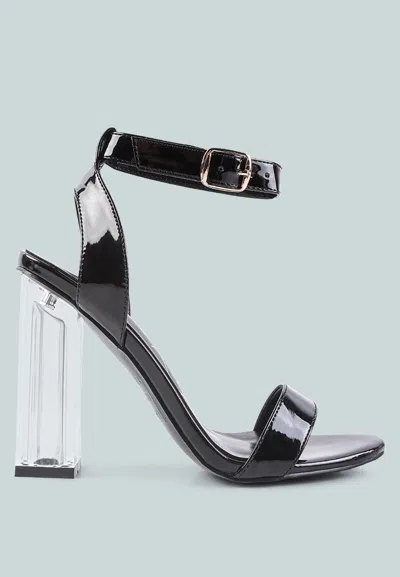 London Rag Poloma Chunky Clear High Heeled Sandals In Black