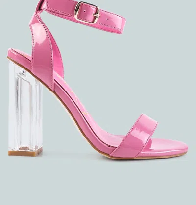 London Rag Poloma Chunky Clear High Heeled Sandals In Pink