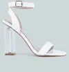 London Rag Poloma Clear Block Heel Party Sandals In White