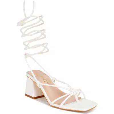 London Rag Porsiah Faux Leather Lace-up Sandal In White