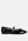 London Rag Posy Classic Mary Jane Flats In Black