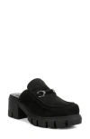 London Rag Prosper Velvet Slip On Loafers In Black