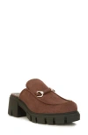 London Rag Prosper Velvet Mule In Brown