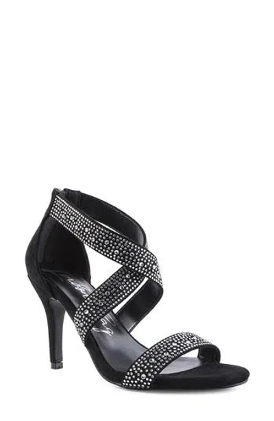 London Rag Queen Bee Rhinestone High Heeled Sandal In Black