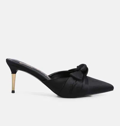 London Rag Queenie Satin Stiletto Mule Sandals In Black