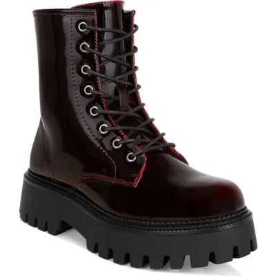 London Rag Reginalda Faux Leather Combat Boot In Multi