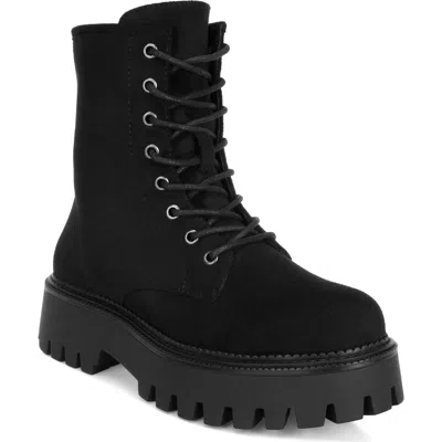 London Rag Reginalda Faux Leather Combat Boot In Multi