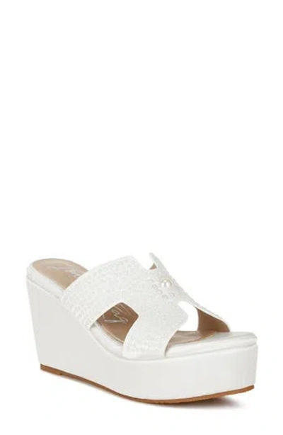 London Rag Renier Platform Wedge Sandal In White