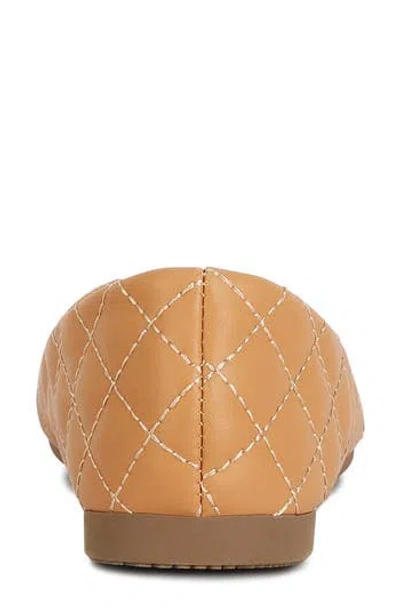London Rag Rikhani Quilted Pointed Toe Ballet Flat In Beige